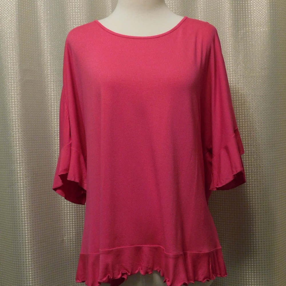 Ny Collection Plus Size Ruffle-Trim Top - Picture 2 of 3